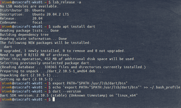 Cómo instalar el SDK del lenguaje de programación Dart en Ubuntu o Debian Linux