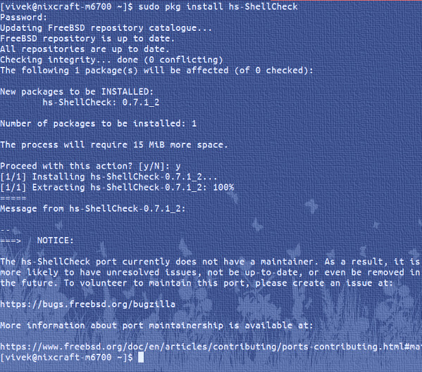 Cómo instalar ShellCheck en FreeBSD en scripts de análisis