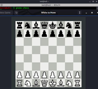Gnome ajedrez jugando al ajedrez en Kali Linux
