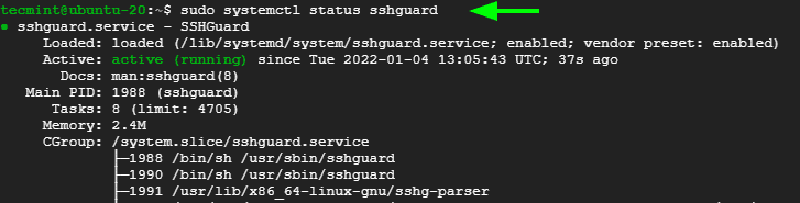 Compruebe SSHGuard en Ubuntu