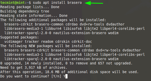Instale Brasero en Linux Mint