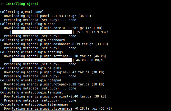 Instalar el panel de control de Ajenti