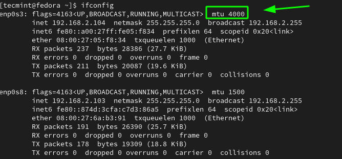 Verificar red MTU en Linux