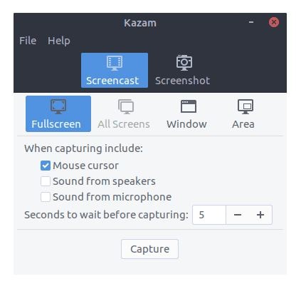 Descarga del grabador de pantalla Kazam