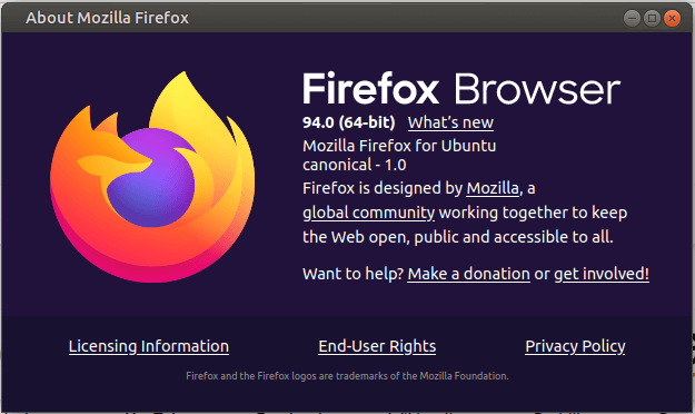 Comprobar Firefox Acerca de