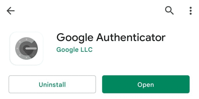 Aplicación de autenticación de Google