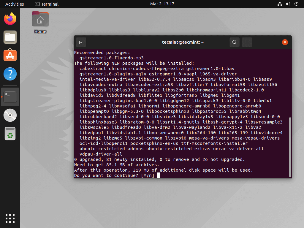 Instalar extras restringidos de Ubuntu