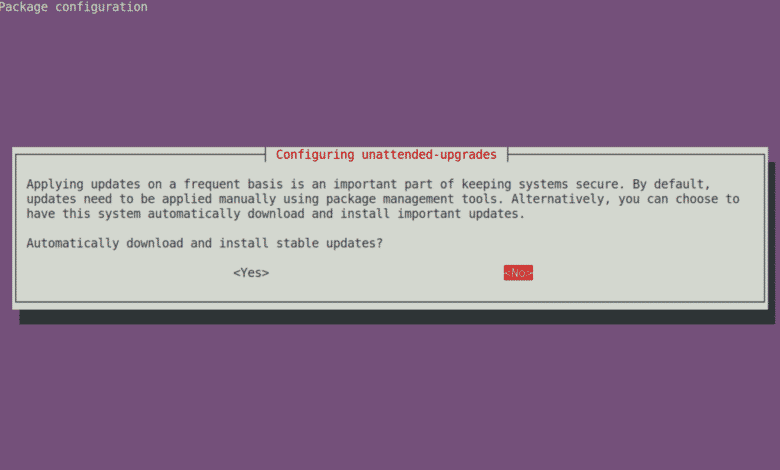 Reconfigure dpkg para actualizaciones desatendidas