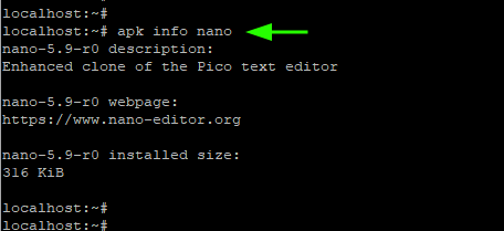 Verifique la información del paquete en Alpine Linux