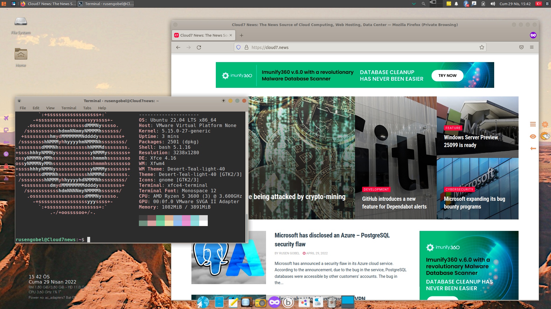 Explorador de la edición Voyager 22.04 LTS, Xfce