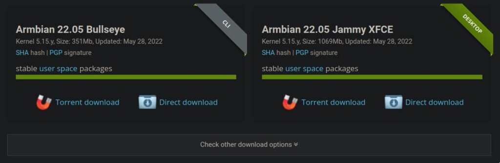 Descargar Armbian 22.05 para Bananapi M2+