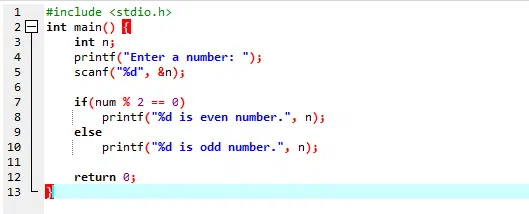 Cómo verificar si un número es par en C
