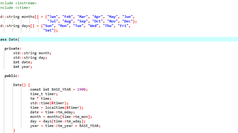 Crear clase de fecha en C++