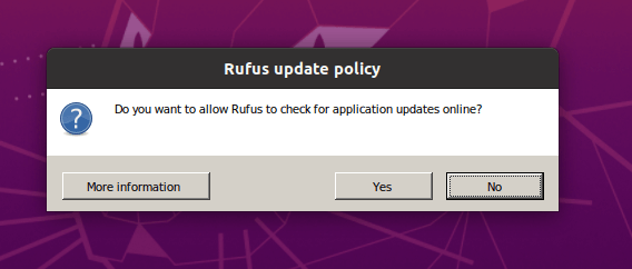 Política de actualización de Rufus