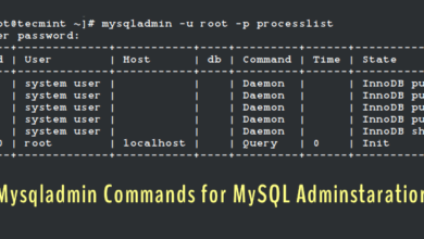 20 comandos mysqladmin para la administración de MYSQL/MariaDB