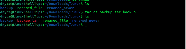 Crear archivos Tar en Linux