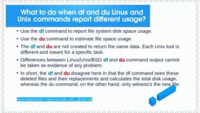 ¿Por qué los resultados de los comandos 'df' y 'du' de UNIX, BSD y Linux a veces son diferentes?