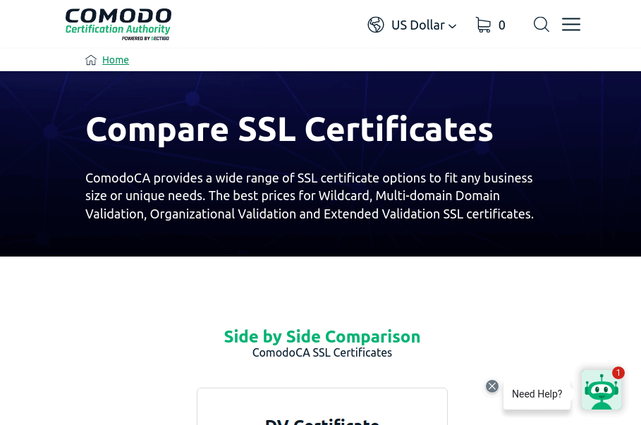 Certificado SSL de Comodo