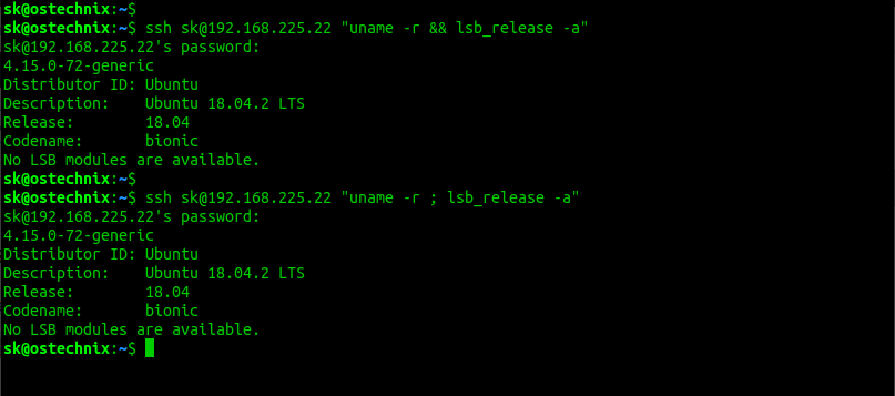 Ejecute múltiples comandos en hosts remotos a través de SSH en Linux
