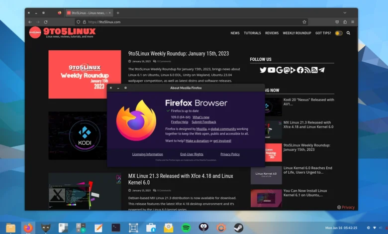 Mozilla Firefox 109 ya está disponible para descargar, con nuevos botones de extensión unificados