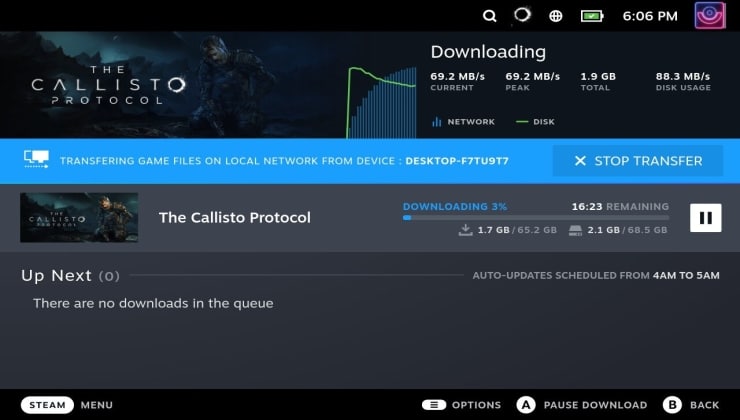 Steam ahora te permite transferir juegos entre PC y Steam Deck.