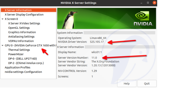 Cómo encontrar la versión del controlador NVIDIA en Linux usando la GUI de configuración de nvidia