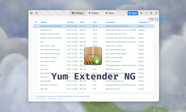 Yum Extender NG - Herramienta gráfica frontal para YUM/DNF