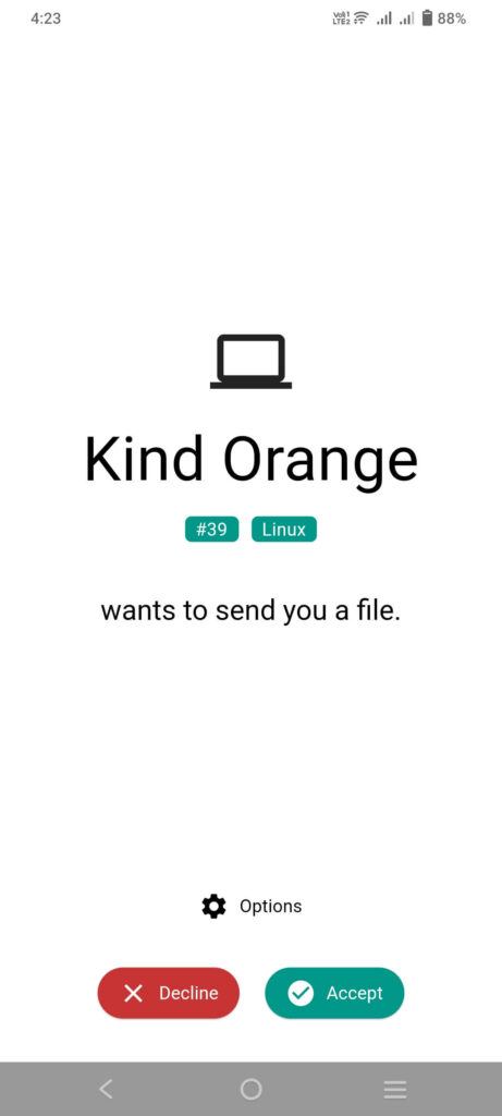 Aceptar archivos a través de LocalSend Aceptar archivos a través de LocalSend