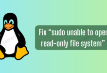 Cómo corregir el error "sudo no puede abrir el sistema de archivos de solo lectura"