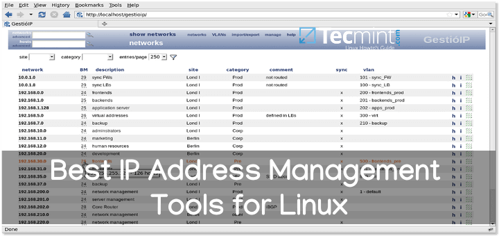 Las 11 mejores herramientas de administración de direcciones IP para Linux