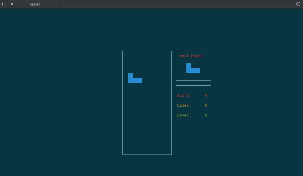 Un juego tipo Tetris en la terminal de Linux
