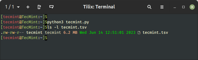 Python convierte CSV a TSV