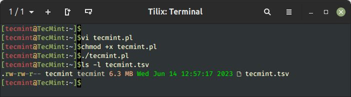 Perl Convertir CSV a TSV