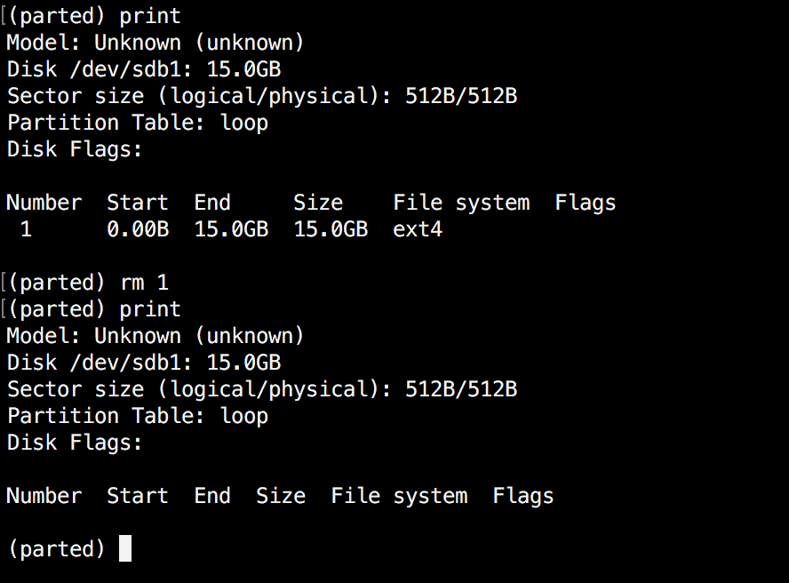 eliminar particion linux
