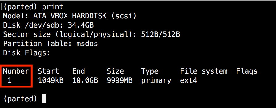 Encuentra el número de partición de Linux