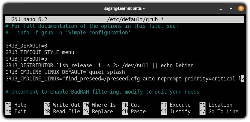 Configurar el tiempo de espera de grub en ubuntu