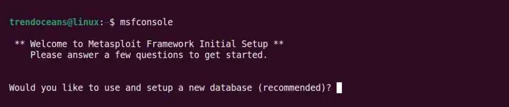 Cómo instalar Metasploit Framework en Linux: configurar Metasploit New Database