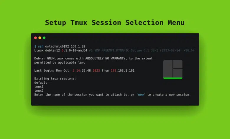 Mejore el inicio de sesión SSH usando el menú de selección de sesión de Tmux