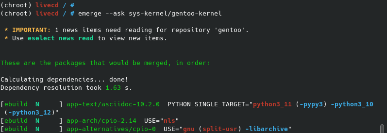 Construya el parche del kernel de Gentoo