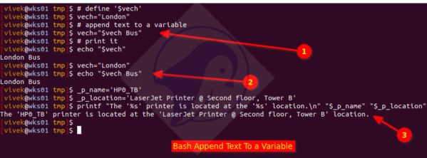 Bash agrega literal a variable (cadena de concatenación)