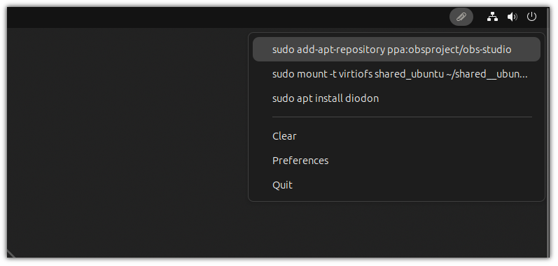 administrador del portapapeles diodon en Linux