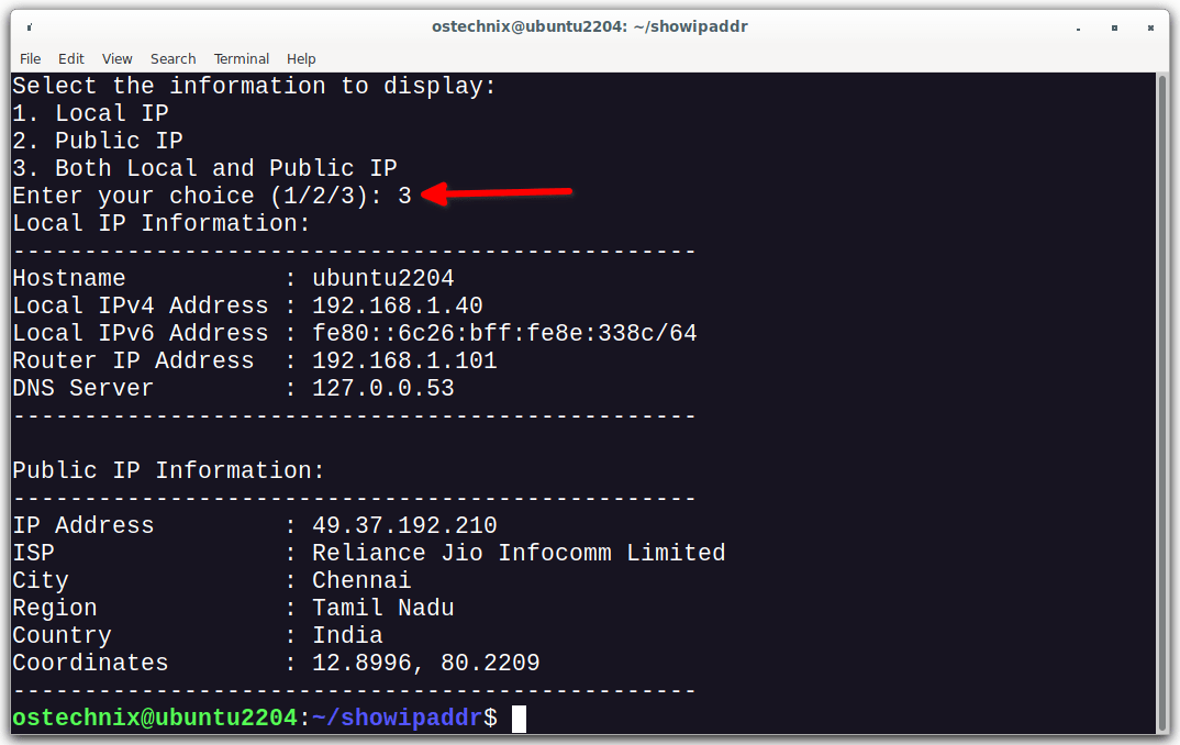 Muestre mensajes IP locales y públicos en Linux usando el script showipaddr Python Muestre mensajes IP locales y públicos en Linux usando el script showipaddr Python