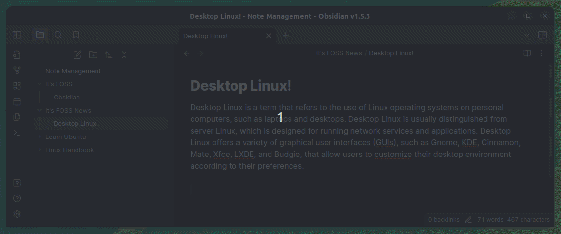Presione la tecla de barra diagonal para obtener los bloques de Markdown disponibles que se pueden agregar.