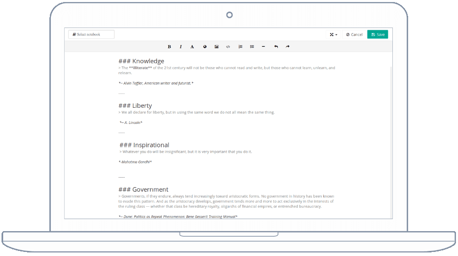 Laverna - Aplicación web para tomar notas