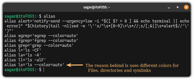 Listar alias existentes en Linux