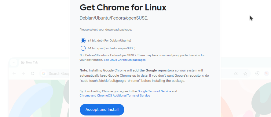 Seleccione la versión de Chrome
