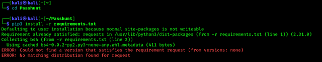 Preparándose para Passhunt en Kali Linux