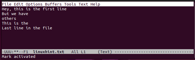 Seleccionar todo el texto en Emacs
