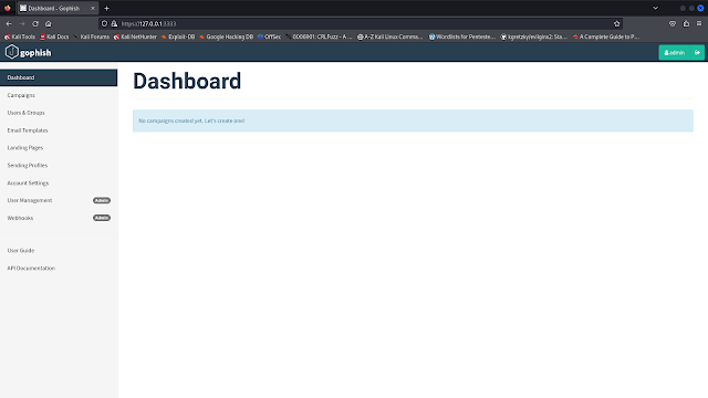 GoPhish en Kali Linux