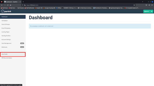 GoPhish se ejecuta con éxito